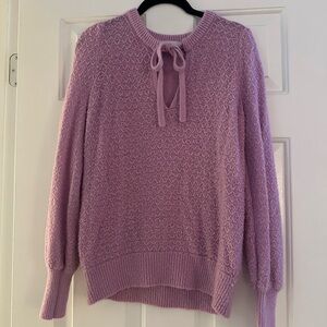 LOFT Textured Tie Neck Sweater